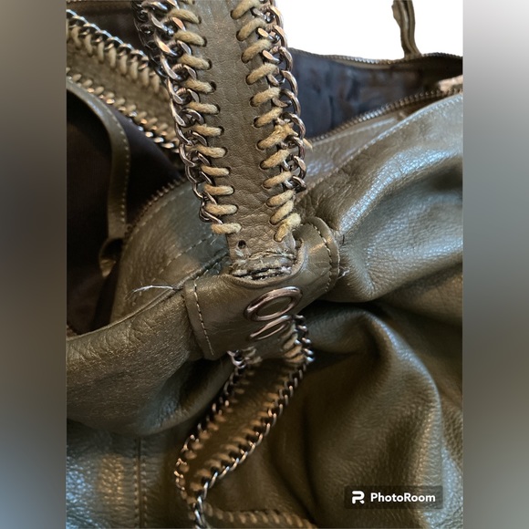 Joelle Hawkins Large Leather Army Green Shoulder & Crossbody Bag. - Picture 8 of 15